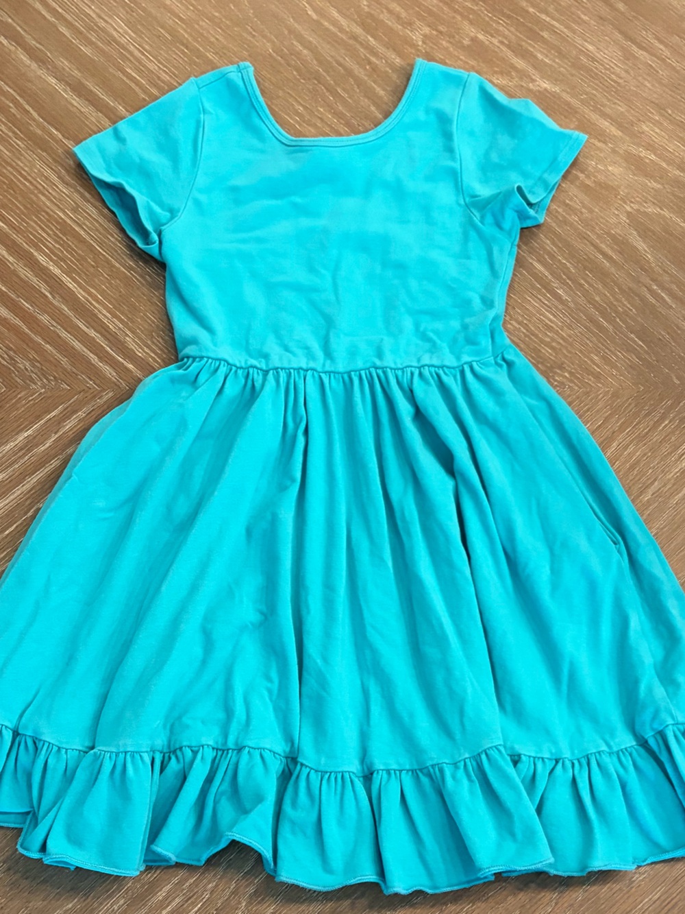 Little Stockings Girlhood Turquoise Ruffle Dress